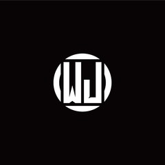 W J initial logo modern isolated with circle template