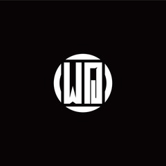 W Q initial logo modern isolated with circle template