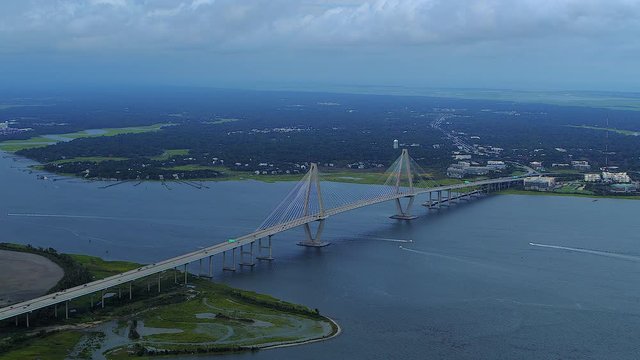 Arthur Ravenel Jr. Bridge (Cooper River Bridge), Aerial View, 2020 in Stunning Pro Resolution (4K)
