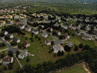 Fototapeta na wymiar Aerial view of an upscale sub division in Suburbs of Atlanta, GA , USA