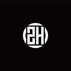 Z H initial logo modern isolated with circle template
