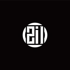 Z I initial logo modern isolated with circle template