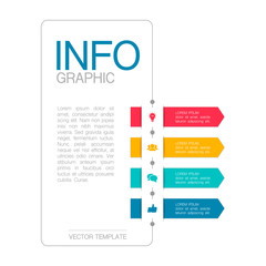 Vertical vector infographic template, 4 steps or options. Data presentation, business concept design for web, brochure, diagram.