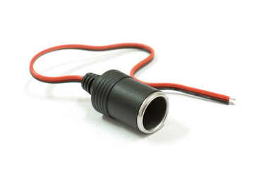 Cigarette Lighter Plug on white background, Isolated, Car maintenance service.