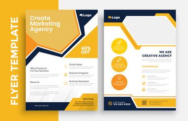 Corporate Business Flyer poster pamphlet brochure cover design layout background, vector template in A4 size - Vector
