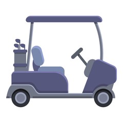 Full golf cart icon. Cartoon of full golf cart vector icon for web design isolated on white background