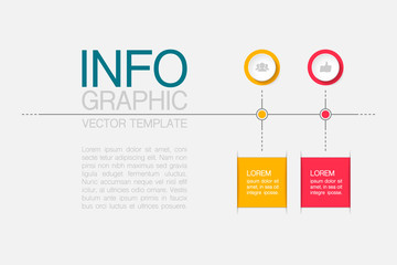 Vector infographic template, 2 steps or options. Data presentation, business concept design for web, brochure, diagram.