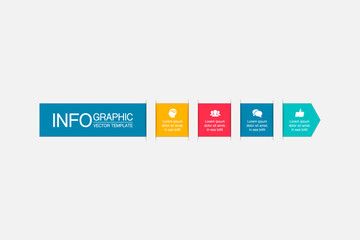 Vector infographic template, 4 steps or options. Data presentation, business concept design for web, brochure, diagram.
