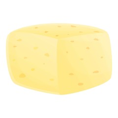 Gouda cheese icon. Cartoon of gouda cheese vector icon for web design isolated on white background