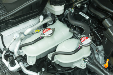 Radiator water tank for engine and turbo air cooling, Car maintenance service.
