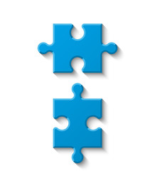 Fototapeta premium Puzzle two piece business presentation infograph. 2 Step process diagram. Section compare banner.