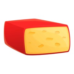 Feta cheese icon. Cartoon of feta cheese vector icon for web design isolated on white background
