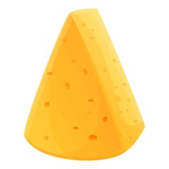 Ricotta cheese icon. Cartoon of ricotta cheese vector icon for web design isolated on white background