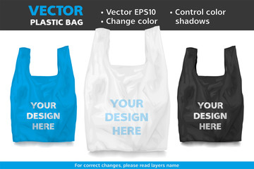 Vector Mockup Plastic Bag Supermarket Clean Product Package Warp Container