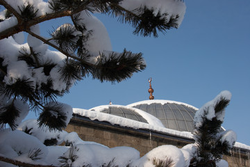 Lala Mustafa Pasha Mosque after a snowfall, Erzurum, Turkey