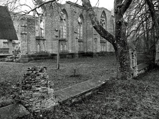 built in 1922, the Catholic Church of Saint Anthony, demolished by the German army in 1944 in the village of heifers in Podlasie, Poland