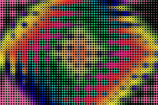 An abstract wavy psychedelic halftone background image.