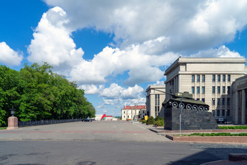 Fototapeta na wymiar The streets of Minsk, capital of Belorussia