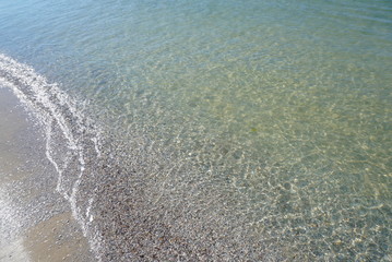 Sea Shore Sand And Turquoise Blue Water