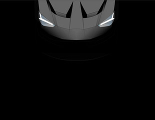 Fototapeta na wymiar abstract black background car bonnet top front view