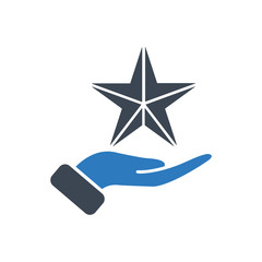 Hand and star icon ( vector illustration )