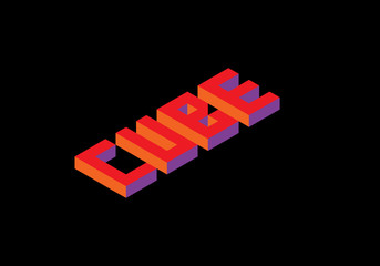 Creative Isometric Letter CUBE for logo design Concept