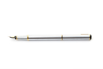 beautiful modern ballpoint pen isolated on white. chancellery