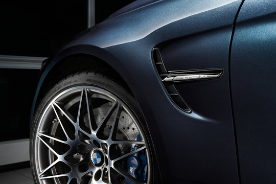 Katowice/Poland-12.03.2016:  20" forged rims of BMW M3 30 Jahre Edition - Limited edition 500 car. Engine - 450 HP