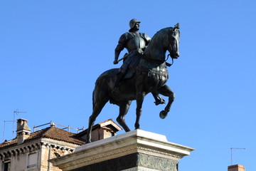 Fototapeta na wymiar Bartolomeo Colleoni, Venezia monumento equestre, Monumento in Bronzo del Verrocchio