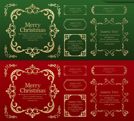 クリスマスのフレームセット、リースのデザイン、オーナメントや装飾デザイン。