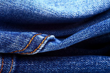 Background of blue indigo denim jeans