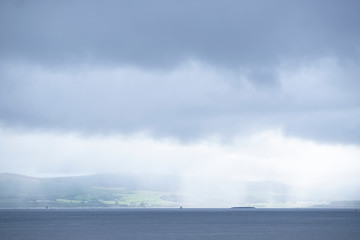 Dark grey sky storm weather in Gourock Inverclyde coast Scotland
