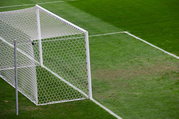Football soccer goal and field.
