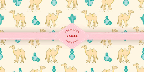 Obraz na płótnie Canvas cute camel baby animal seamless pattern set good for card invitation
