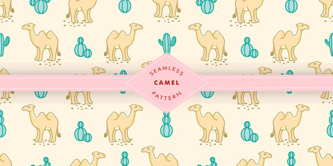 cute camel baby animal seamless pattern set good for card invitation