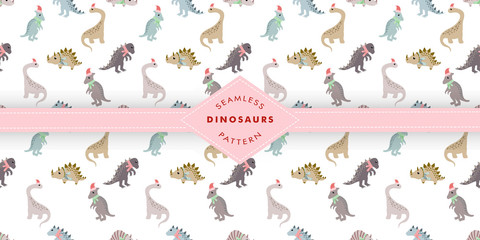 cute dino baby animal seamless pattern set good for card invitation