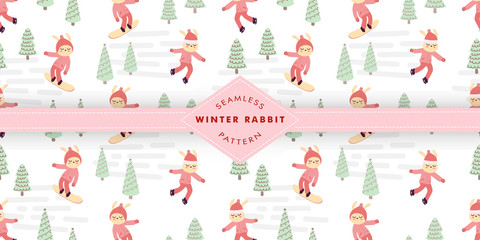 cute Christmas baby animal seamless pattern set good for card invitation