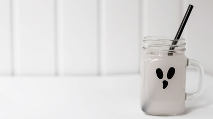 Cute Halloween drinks for a kids party. Cocktail on white background