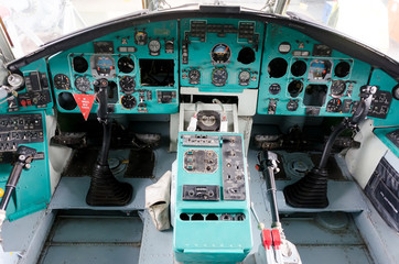 MI-26 cockpit helicopter - Instruments panel. control dashboard