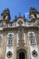 Obraz premium Azulejo decorated stairway to the Sanctuary of Our Lady of Remedios in Lamego - Portugal
