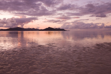 Sunset at La Digue island, Sechelles