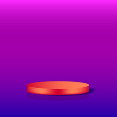 Empty colorful podium design template mockup for interior and presentation product