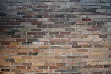 Multi colored brick wall Slabtown Portland, OR.