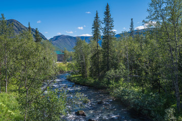 View of the Vudyavriok mountain fast river from the Tirvas observation deck.