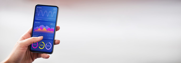 Female Hand Holding Phone With Blank Screen