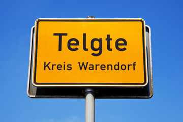 Obraz premium Ortstafel Telgte, Kreis Warendorf