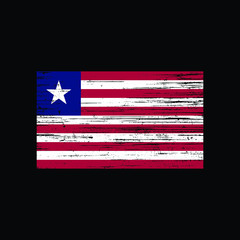 Liberia Grunge Distress Country Flag Vector