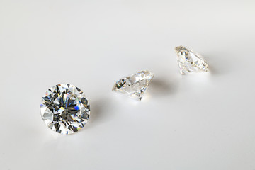 Diamond Gemstones on White Background
