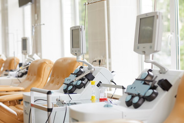 Image of laboratory with medical equipments for blood donation