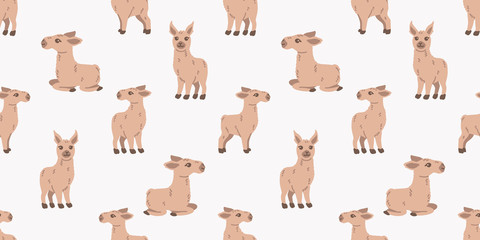 Fototapeta premium CUTE SEAMLESS PATTERN CARTOON DOODLE COLLECTION